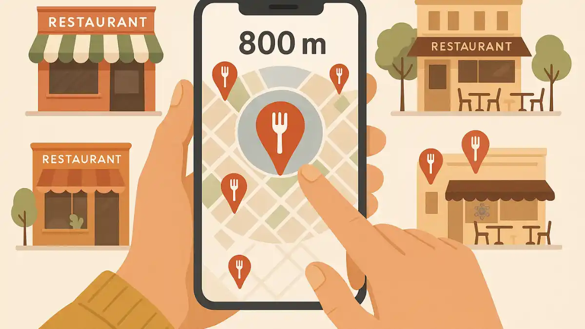 Restaurantes perto de mim dentro de 800 metros